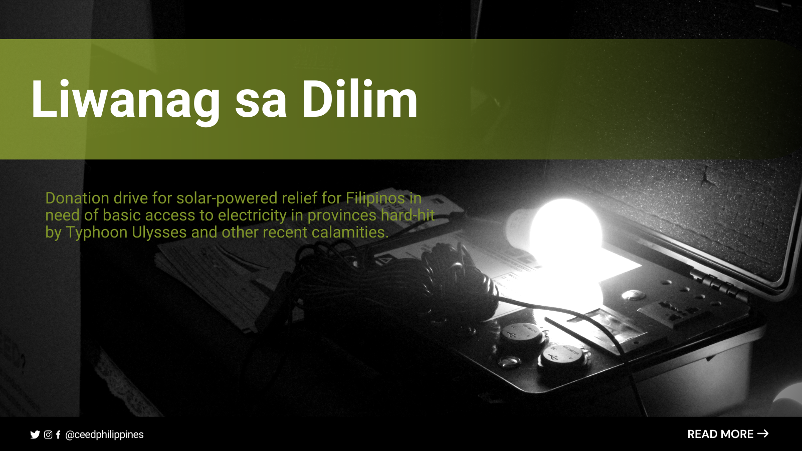 Liwanag sa Dilim: Call for Donations for the Victims of Typhoon Ulysses and other recent calamities
